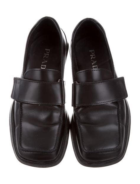 prada womens square toe loafer velcro|Prada lace ups.